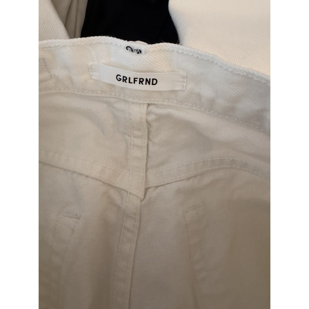 GRLFRND Jeans Womens 25x25 Helena‎ High Rise Straight Distressed Hem White - Picture 2 of 10